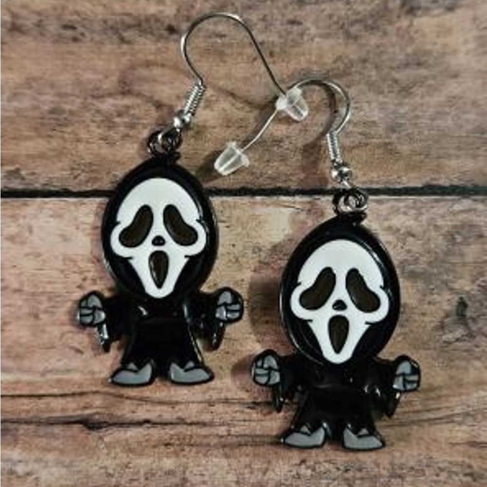 3 For $35 Ghost Face Horror Character Halloween Drop Dangle Hook Earrings - Picture 4 of 5